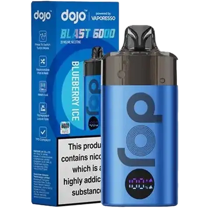 Vaporesso Dojo Blast 6000 puffs disposable vape UK , with Blueberry Ice Flavour.