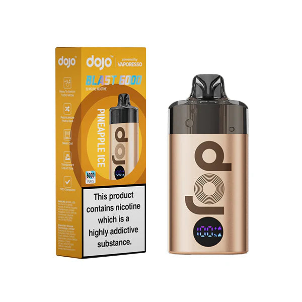 Vaporesso Dojo Blast 6000 puffs disposable vape UK , with Pineapple Ice  Flavour.