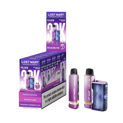 Lost Mary Nera 30k Fullview refilled pod kit UK , with Purple Colour and Purple Edition Flavours.