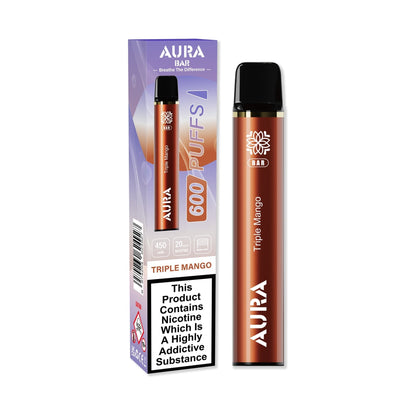 Aura Bar 600 Puffs Disposbale Vape Pod Box of 10