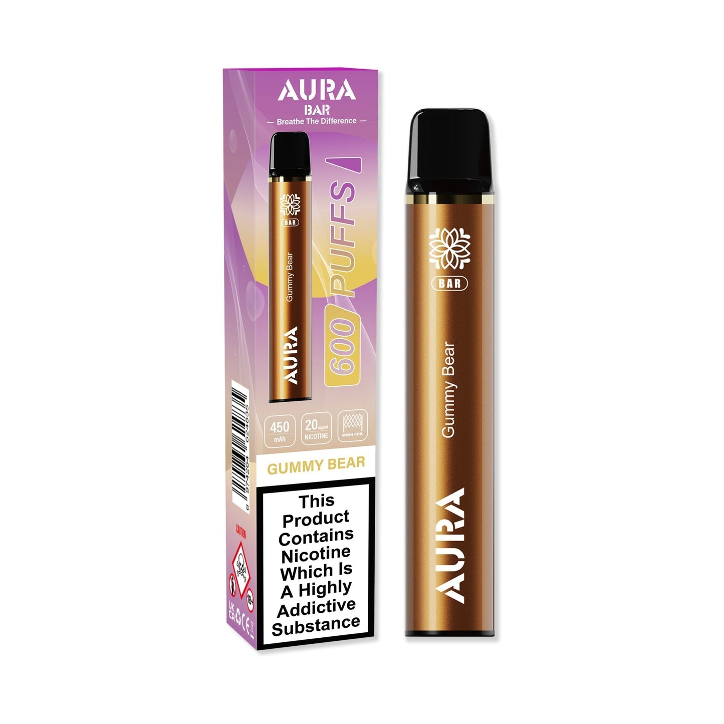 Aura Bar 600 Puffs Disposbale Vape Pod Box of 10