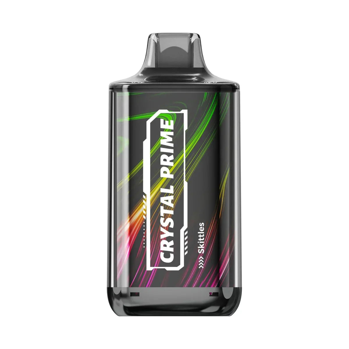 Crystal Prime Deluxe 18000 Puffs Disposable. Black colour with skittles flavor