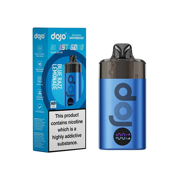 Vaporesso Dojo Blast 6000 puffs disposable vape UK ,with Blue Razz Lemonade Flavour.